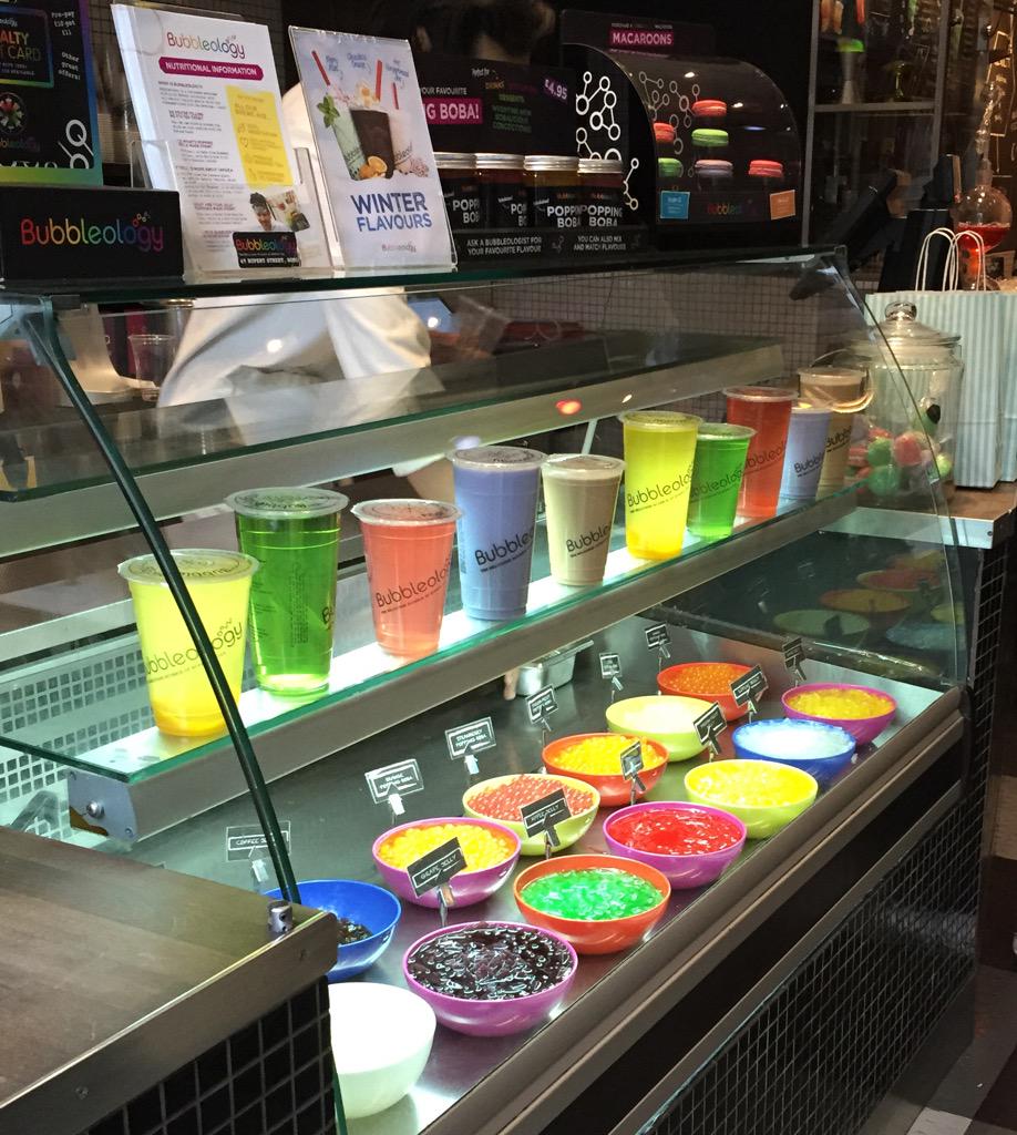 Bubble Tea Soho sorry don't get the attraction of the stuff but people like it too sweet lumpy yuc