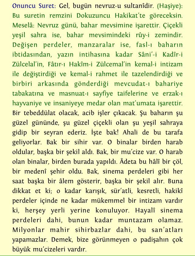 RisaleDersi's tweet photo. "Gel, bugün Nevruz-u Sultânî'dir..." (Haşr Risalesi - Onuncu Söz)

#NevruzBayramı http://t.co/WDKsZvqEVH