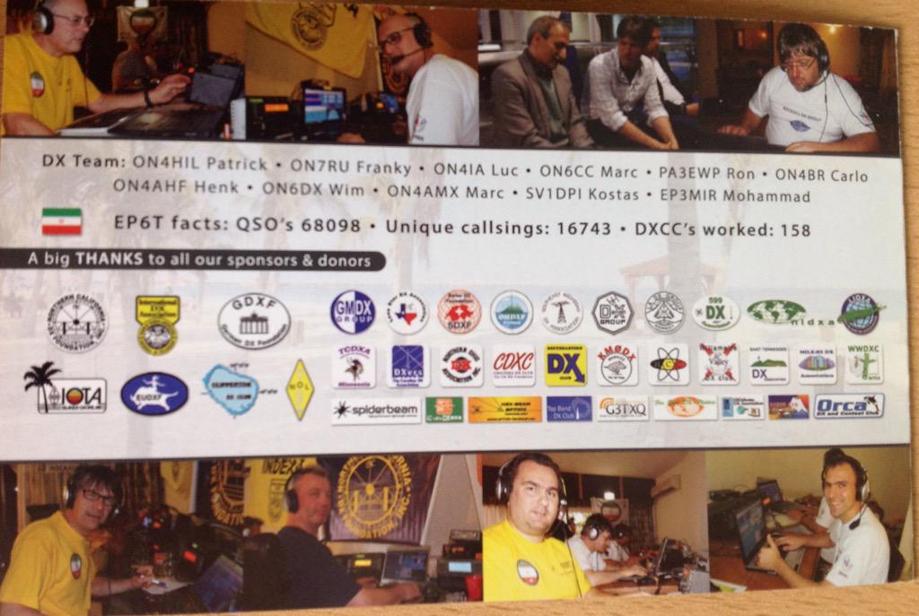 PE5TS's tweet photo. This week I received a nice QSL-card from DXpedition #EP6T. @RockallDX thanks! http://t.co/QYD4ytcPfy