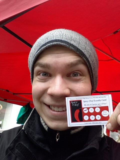 Brand new Spicy Chef loyalty cards!  We are in @MaidenheadHghSt and in @windsor_markets #peascodstreet today #fb