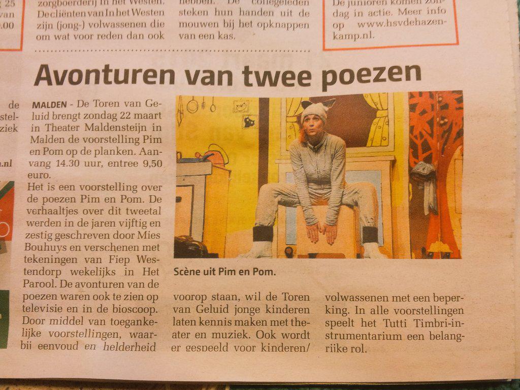 Jammer dat ik geen kleine kinderen meer heb: morgen 'poezen Pim&amp;Pom' kindervoorstelling in <a href="/Maldensteijn/">SCC Maldensteijn</a> #Malden