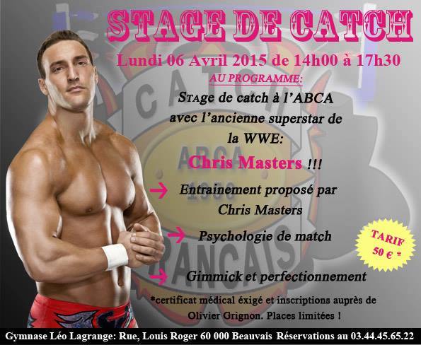 ABCACatchFR's tweet image. L' @ABCACatchFR est fière de vous annoncer la venue de Chris Masters, pour un stage de perfectionnement au catch !