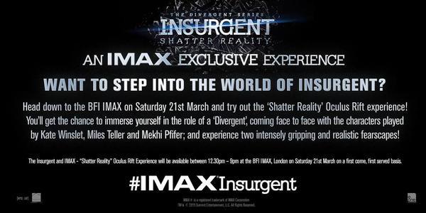 DivergentsUK's tweet photo. Who's going to @BFI today to #ShatterReality? Let us know what you think! #IMAXInsurgent http://t.co/dEP9848tqS