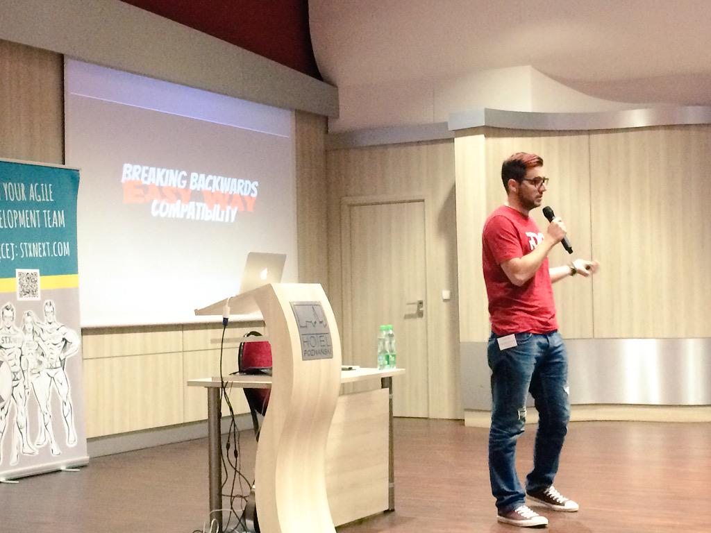 ThatDocsLady's tweet image. Phase 1: Breaking backwards compatibility the EASY way, by @flaper87. #RedHat @STXNext #stxnext