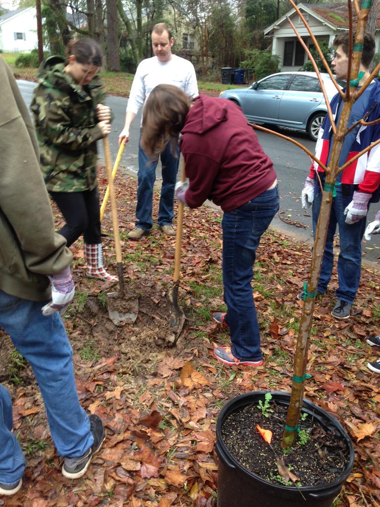 TomArceneaux's tweet photo. Planting trees in Highland #BIGEvent8 http://t.co/9OEqXvI374