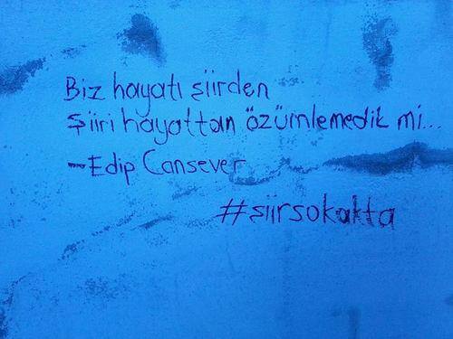 ...Biz hayatı şiirden
Şiiri hayattan özümlemedik mi...

Edip Cansever #siirsokakta #21MartDünyaŞiirGünü <a href="/siirsokakta/">Şiir Sokakta</a>