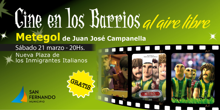 SanFerMunicipio's tweet photo. [HOY]20h Se proyectará “Metegol” de @juancampanella en la Plaza de los Inmigrantes Italianos http://t.co/Yp4wgyplFb http://t.co/qB2zHzUcfQ
