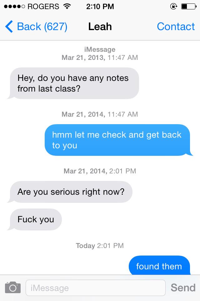 chetporter's tweet photo. 2 years ago leah texted me for notes. i answered 1 year later saying i'd look for them. i just answered again http://t.co/bXOAxWBHfA