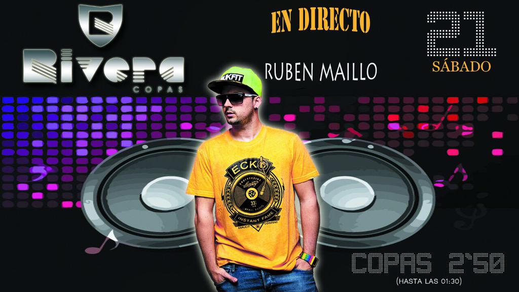 riveraeventos21's tweet photo. SABADO !! Esta noche con nosotros @RubenMaillo para una noche 🔝. 

RT SORTEO 2 botellas, una Suspiro y otra Ritual! http://t.co/T2owpl9Fy2
