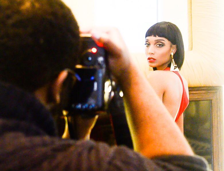 Reel2Runway's tweet photo. Behind the scenes with @runwayrenee shooting #ReflectionsEp cover with @MckenzJames for designer @StephanCaras #rubi http://t.co/PwcHUqAxDm
