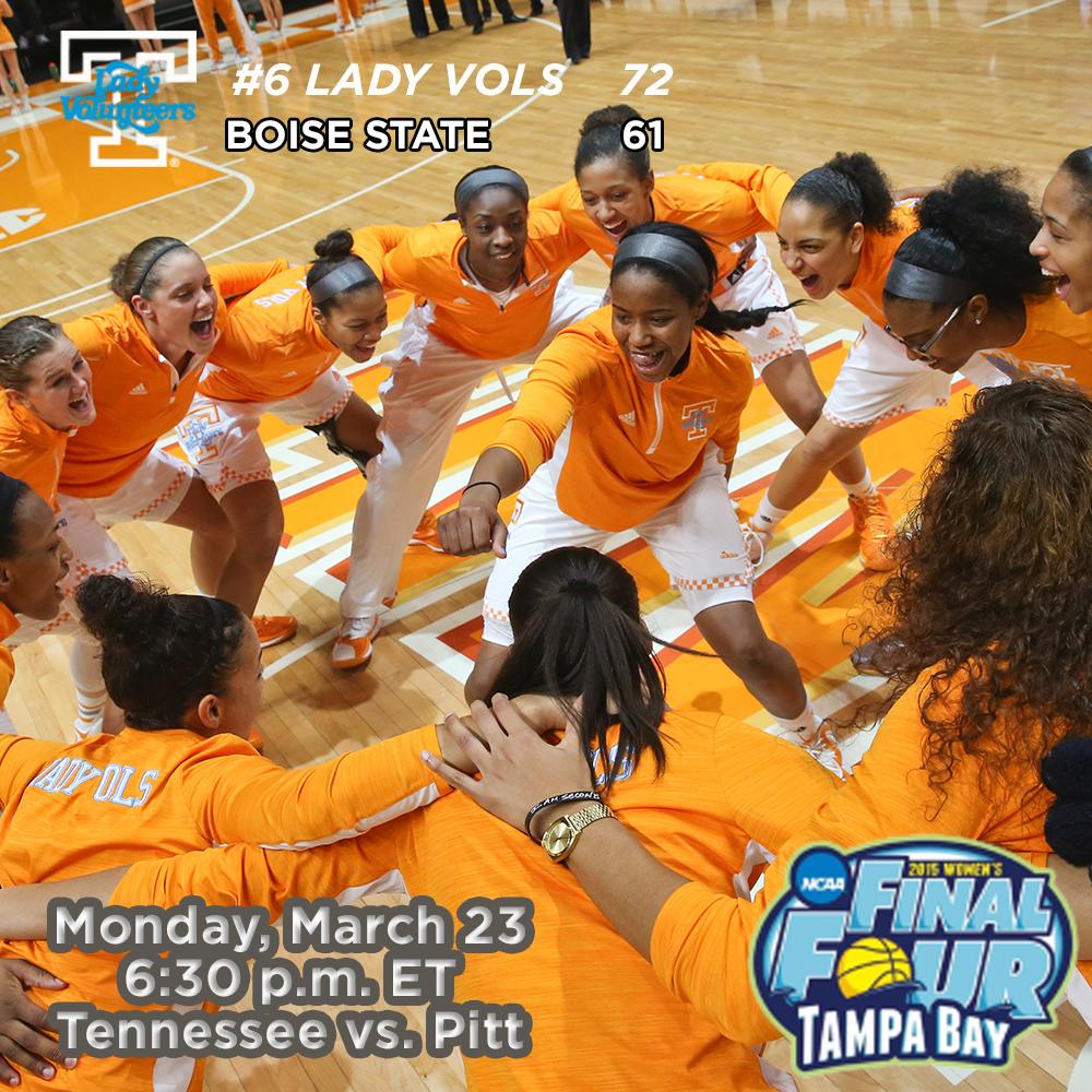 LadyVol_Hoops's tweet image. The #LadyVols are still dancing! UT defeats Boise State, 72-61. Tennessee will face Pitt on Mon. #GoLadyVols