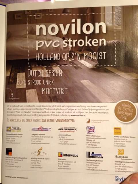 ErikJoldersma's tweet photo. #Joldersma Wonen in @vtwonen met #PVC #novilon stroken advertentie van @forboflooring Cool toch !! http://t.co/FLVFtc69Et