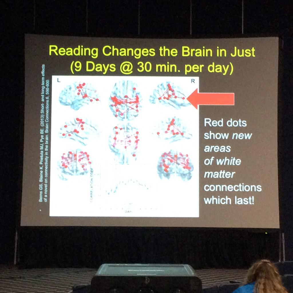 samsamsmama's tweet photo. Just 30 mins a day of reading. Look at the effect on the brain. #ASDC15 http://t.co/A3CEI26jW4