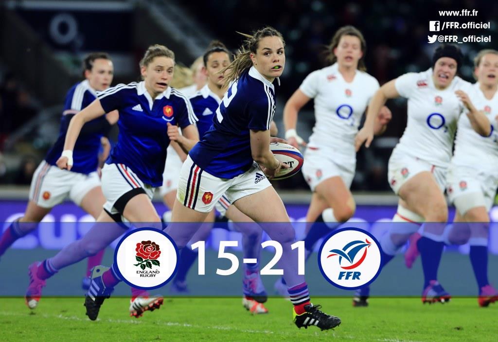 #FranceFéminines Les Bleues s’imposent à Twickenham 21 à 15 ! Un max de RT pour elles!!! #ANGFRA #soutienslexv