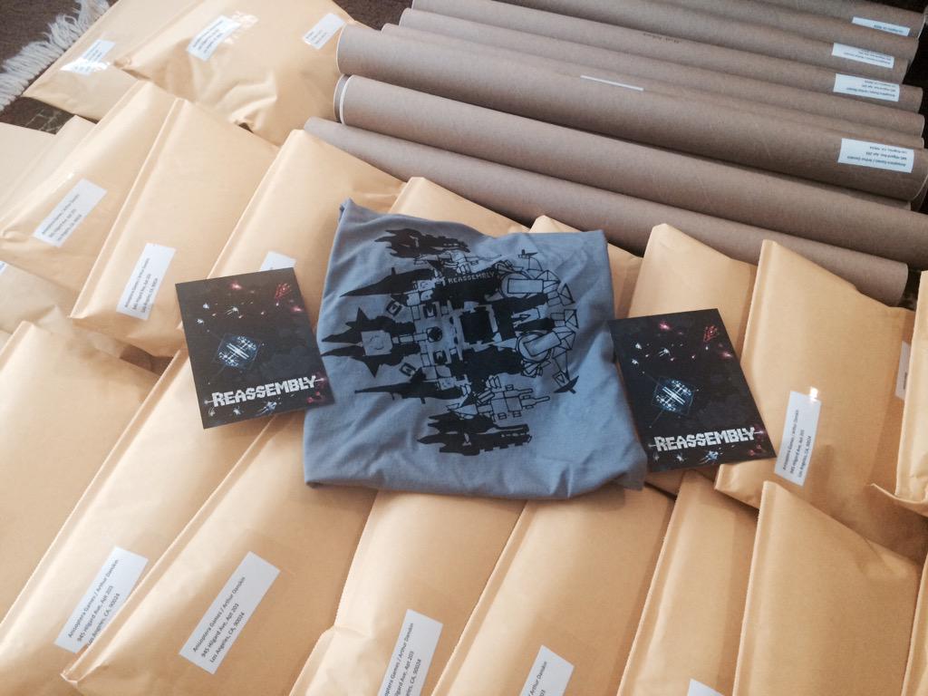First batch of <a href="/REASSEMBLY_rqd/">Reassembly, a game</a> <a href="/manylegged/">Arthur Danskin</a> Kickstarter physical rewards packed and ready to go!!!