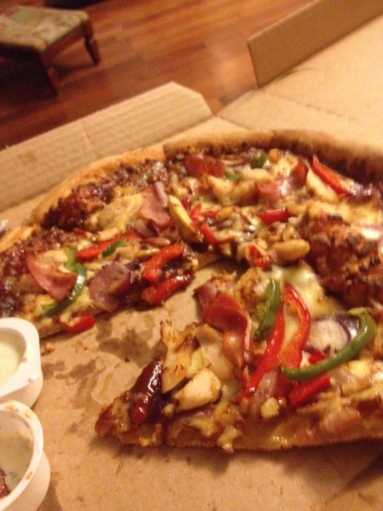 Leeahwrightt's tweet photo. @HBella01 pizza is fine! He's gone home to change hahaha http://t.co/H0uIXpzwao