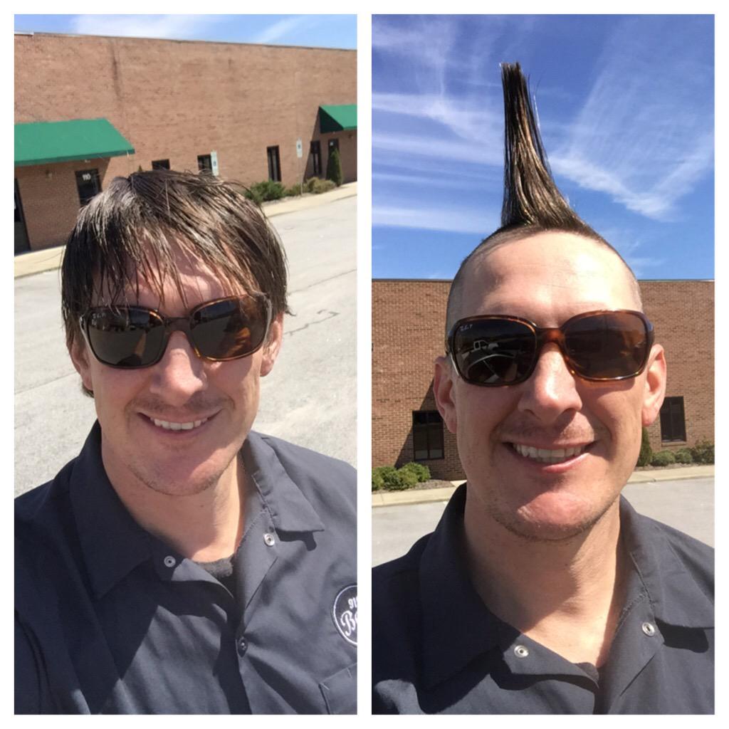 Over 20k raised this year at the @919Beer #stbaldricks event! #baldselfie #unicornhorn #curechildhoodcancer