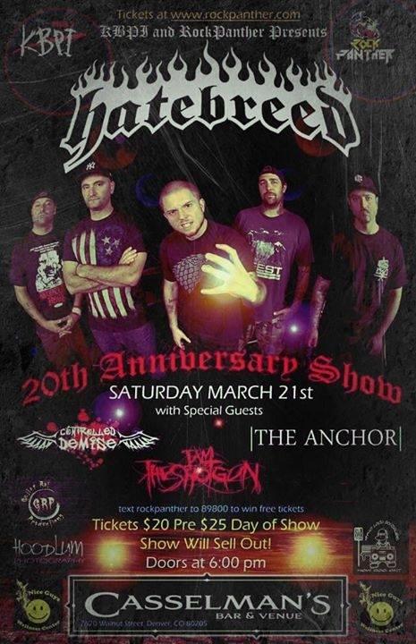 RatGutter's tweet image. Tonight's Show W/ #Hatebreed is ***SOLD OUT***Call 720.434.7494 for a last minute ticket or you'll miss out!! $25