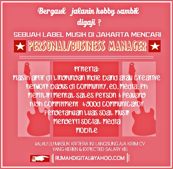 JOB OPPORTUNITY
#LoKer #LowonganKerja #PersonalManager #BusinessManager #Jakarta