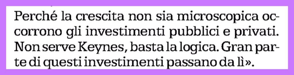 gsaccoia's tweet image. La crescita? Una questione di logica, altro che Keynes. #Renzi, oggi @repubblicait, in #EconomicsForDummies
