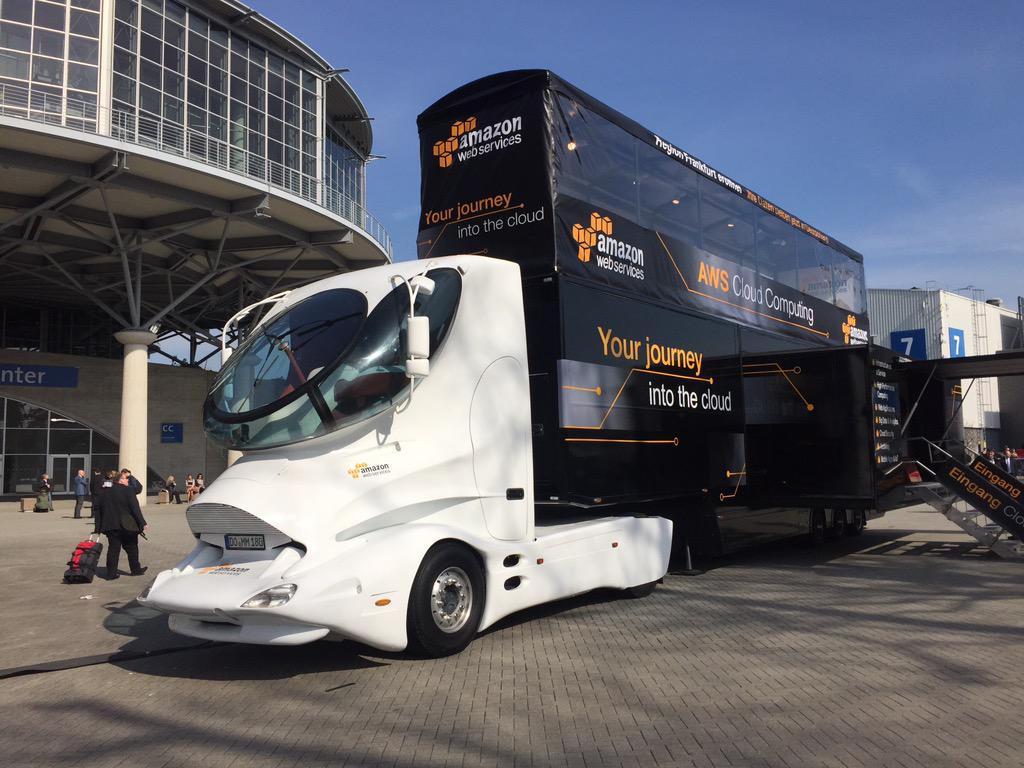 mikko_2018's tweet photo. Never underestimate the bandwidth of a truck loaded with hard disks hurling down the hiway. #CeBIT2015 https://t.co/brGlPXALaz