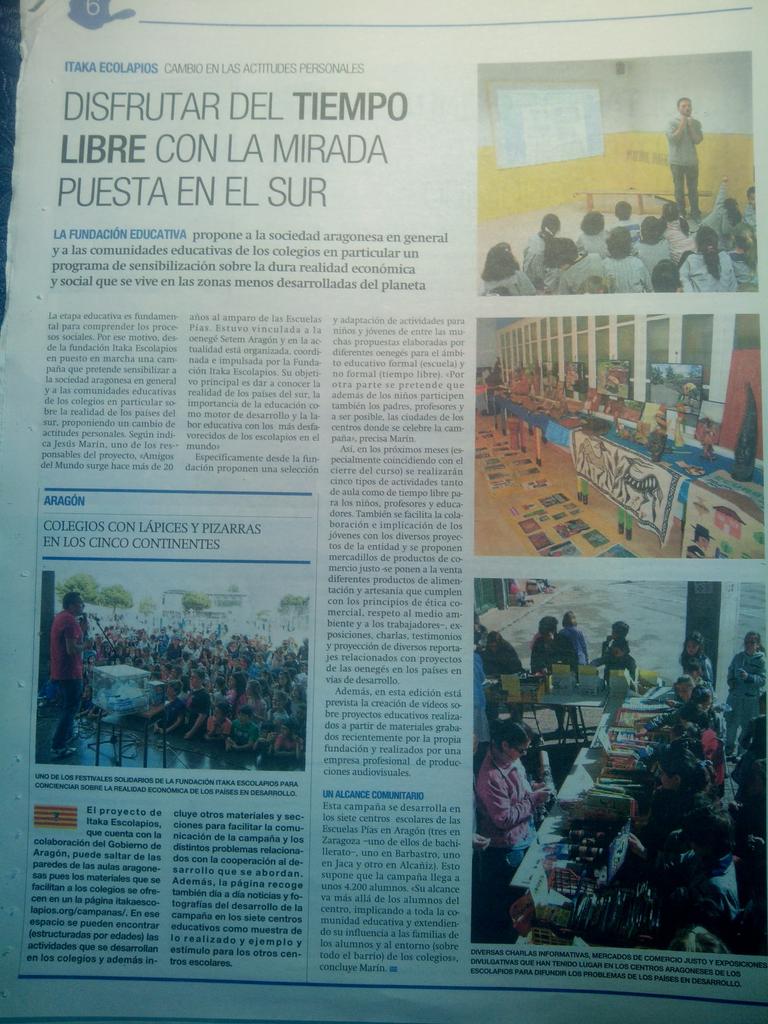 itakazgz's tweet photo. "@escuelaspiaszgz: Una página entera de información sobre @itakazgz @itakaescolapios en el Periódico de Aragón. http://t.co/MGYkVz2Jnk"