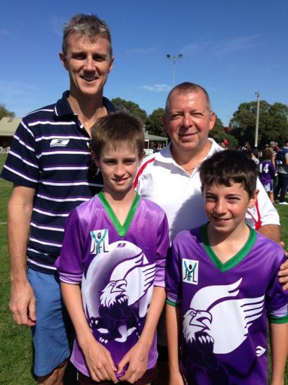 OFarrellPeter's tweet image. Next generation of purple - Luca Perrone and Jack O'Farrell pulled on the purple this morning - @NOBSPCBrunswick
