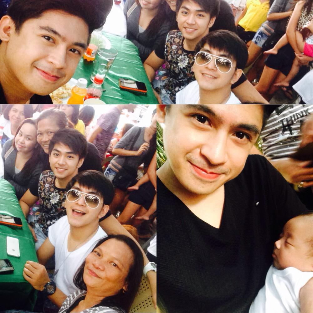 Mark23Baracael's tweet photo. Here at Pampanga nakikikain lang :) mga ninong ang Upgrade  #Binyagan welcome to the Christian World Ian Kerdy http://t.co/bRSTjt6T60