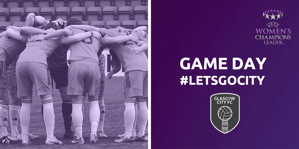 GlasgowCityFC's tweet photo. It's finally here #GAMEDAY @UWCL quarter final v PSG. Who's ready? Retweet and show your support! #LetsGoCity #GLAPSG http://t.co/VSXoiweCo7