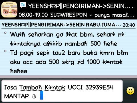 Mantap(y) #testi #TambahKontakBBM #tambahfollowerss #sampefull UCCI pin:32939E54