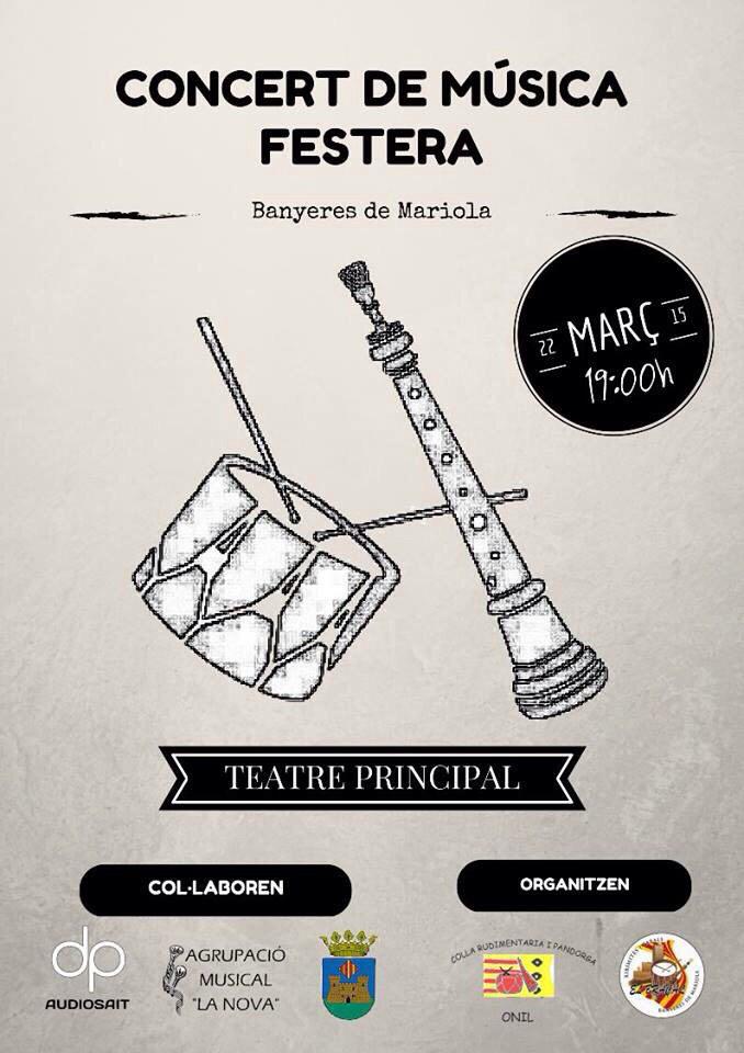 A les 19:00 h. a Banyeres de Mariola, concert de #musicafestera de <a href="/collaelbrasal/">El Braçal</a> i <a href="/colla_rip/">Colla rip</a> musicafestera.com/noticies/conce…