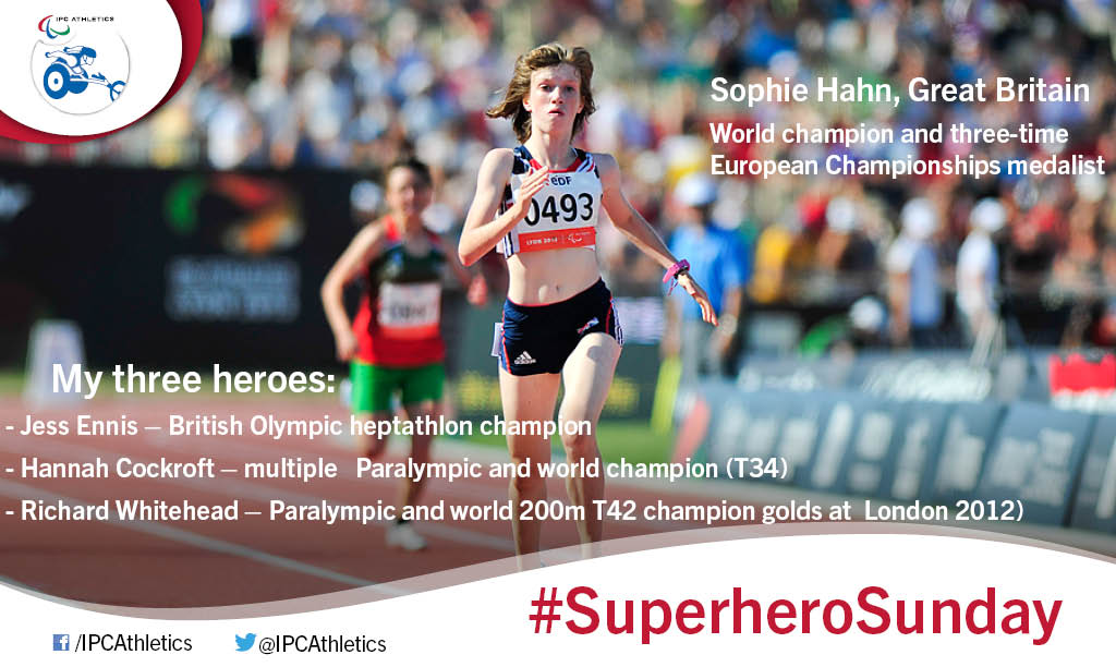 #SuperheroSunday today features <a href="/BritAthletics/">British Athletics</a> sprint star <a href="/SophieHahnT38/">Sophie Hahn MBE</a>. Read more -> bit.ly/1Hlffe1