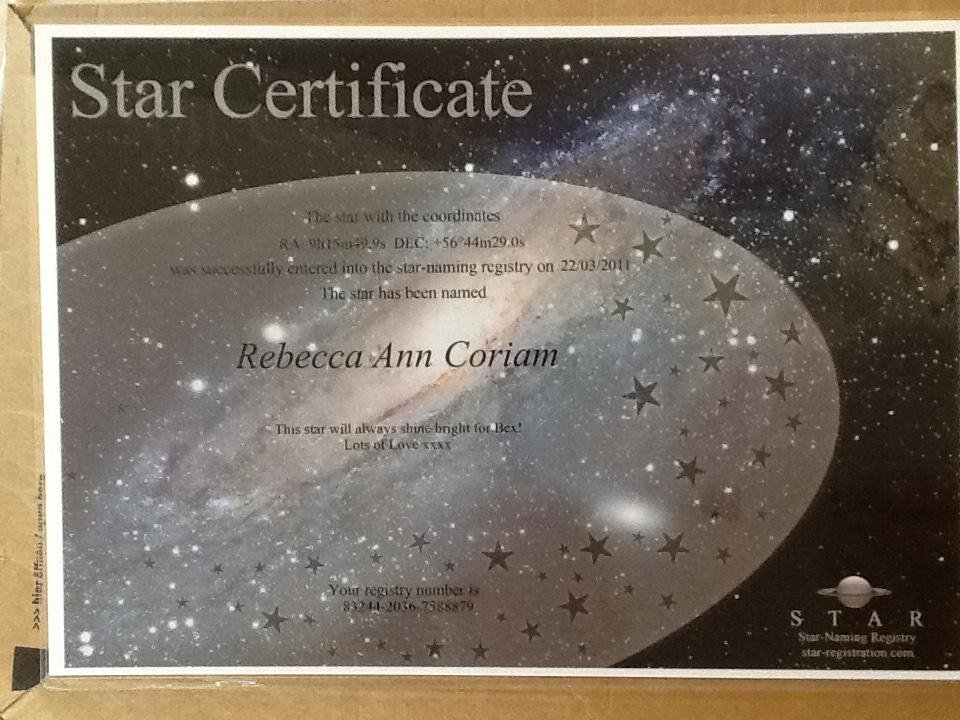 RebeccaCoriam's tweet photo. Rebecca Coriam star. http://t.co/Aj6xsGA0el