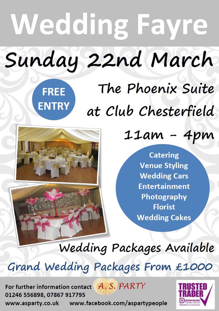 All set for today's wedding fayre at Club Chesterfield