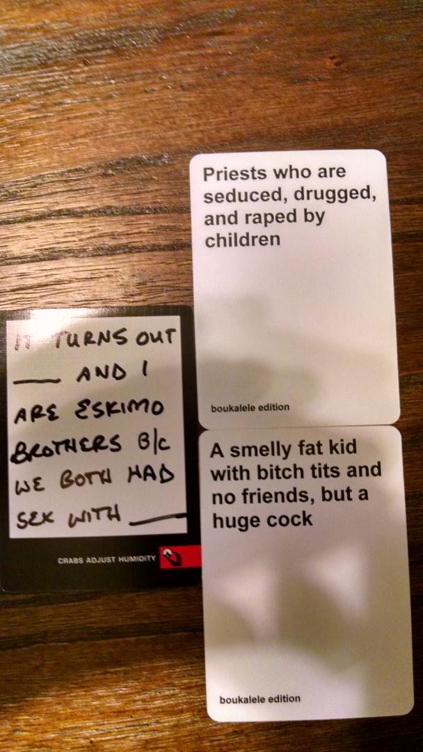 CAHCollege's tweet photo. “@Boukalele: #cardsagainsthumanity #CAHCollege omg yes #bouklaleleedition http://t.co/0fuuqI5Ps4”
