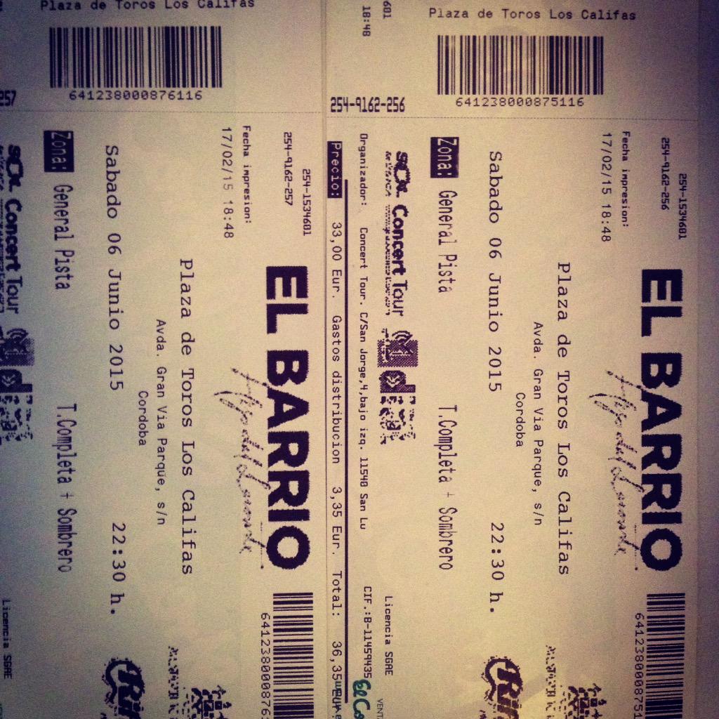 gallo_yo's tweet photo. Entra en el sorteo de 2 entradas para el concierto del barrio en Córdoba x cada consumición en bolera HOTEI🎳 http://t.co/iDjKcjuntl