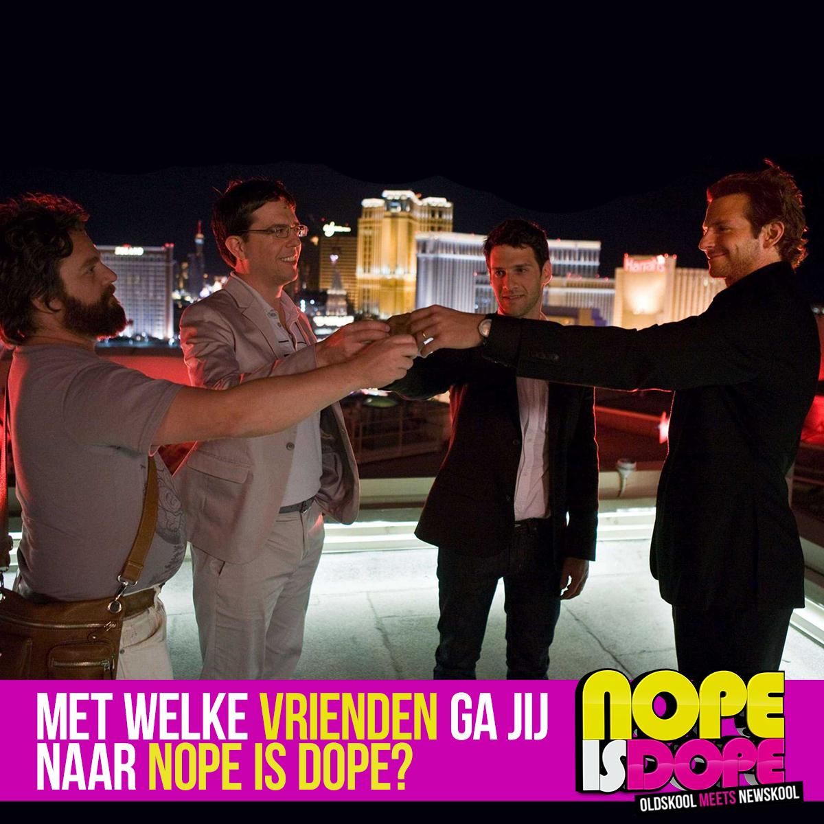 Met welke vrienden ga JIJ zaterdag 28 maart naar naar NOPE IS DOPE? Haal nu je kaarten via: nopeisdope.com