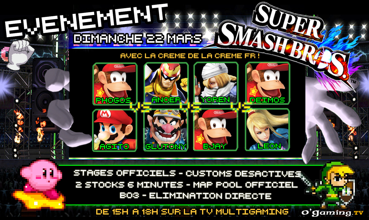 OGTVLoL's tweet photo. Rdv à 15h avec les bros &amp; le top 8 FR pour @SmashBroGamers ! Dans la Che-quoi? Dans la #CHEBOU http://t.co/lU6dmhBIUK http://t.co/L02xW5Oys0