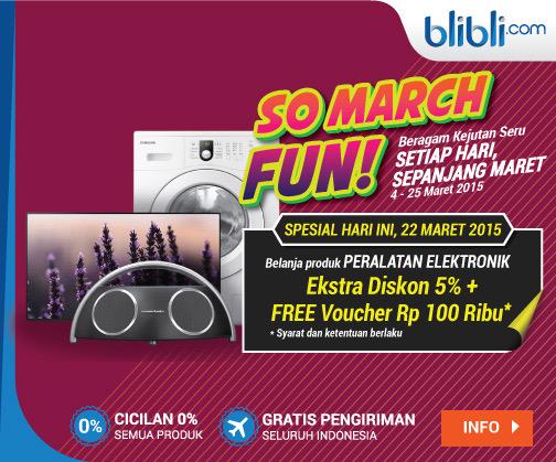 bliblidotcom's tweet photo. #SoMarchFun hari ini ekstra diskon 5% untuk mesin cuci, TV, dll di http://t.co/a8dAIOx8kO http://t.co/hSAEmjogEH