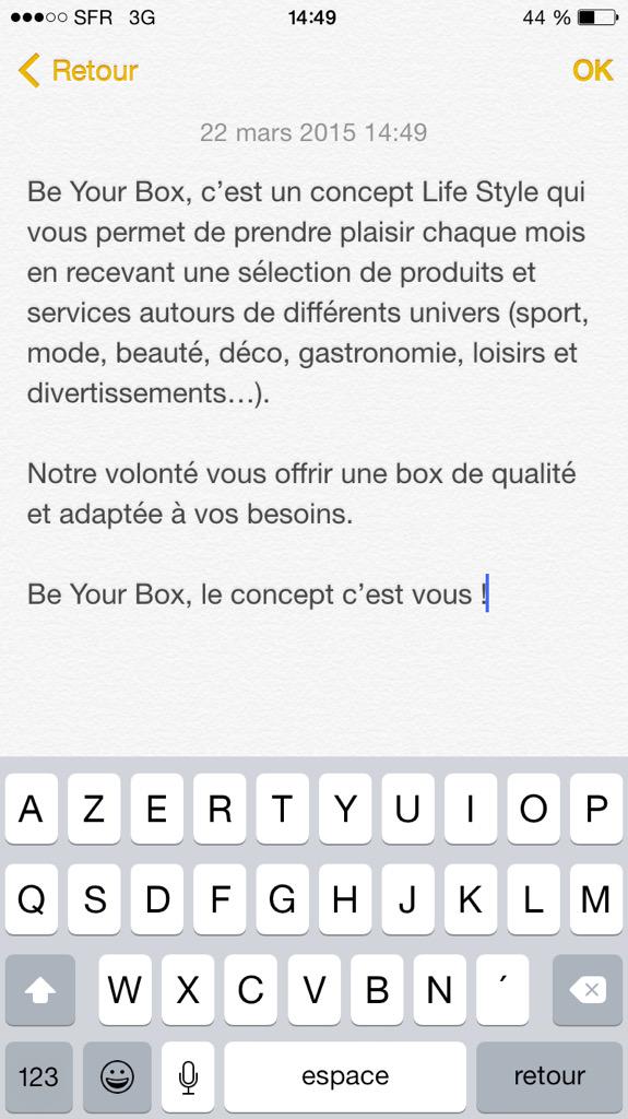 josspace's tweet photo. Pour toutes les personnes qui souhaiteraient savoir ce qu'est la #BeYourBox. Suivez le compte sur Twitter @beyourbox http://t.co/LBk0tGgGAR