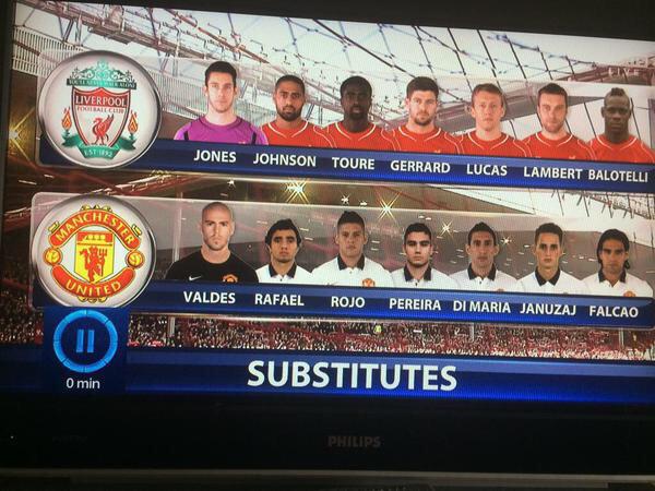 EPLBible's tweet photo. Manchester United's bench looks like a Mexican drug cartel. http://t.co/4cKKtKym6a
