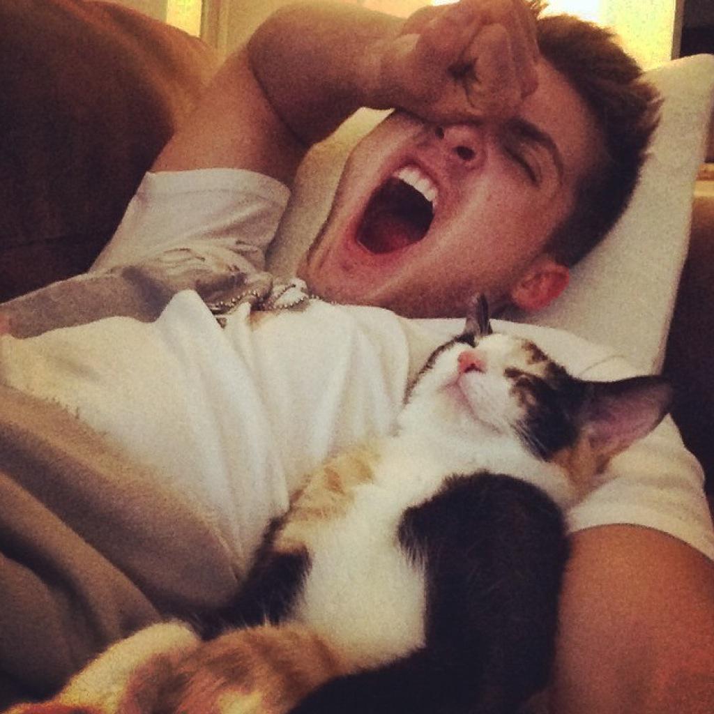 Triple party weekend has me beat. Stan is loving the snuggles tho.