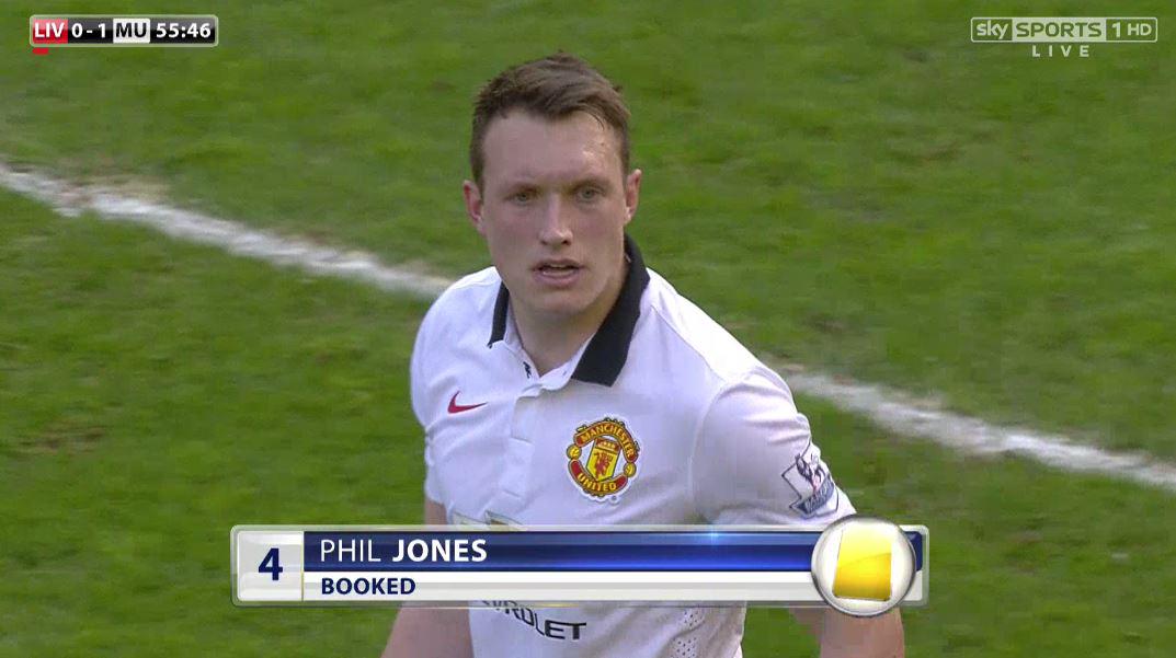 SkySportsPL's tweet photo. #LFC fans wanted a red card for that tackle from Phil Jones. Should it have been? RT - yes, FAV for no. #SuperSunday http://t.co/EQFPoASa9d