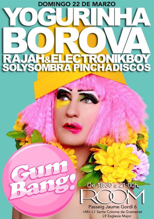 _ELECTRONIKBOY's tweet photo. Esta tarde la Fiesta Gum Bang en la #salaroom de #santacoloma.Te lo vas a perder? @YOGURINHA, @rajahdj @SolysombraP http://t.co/SHcmGSupwA