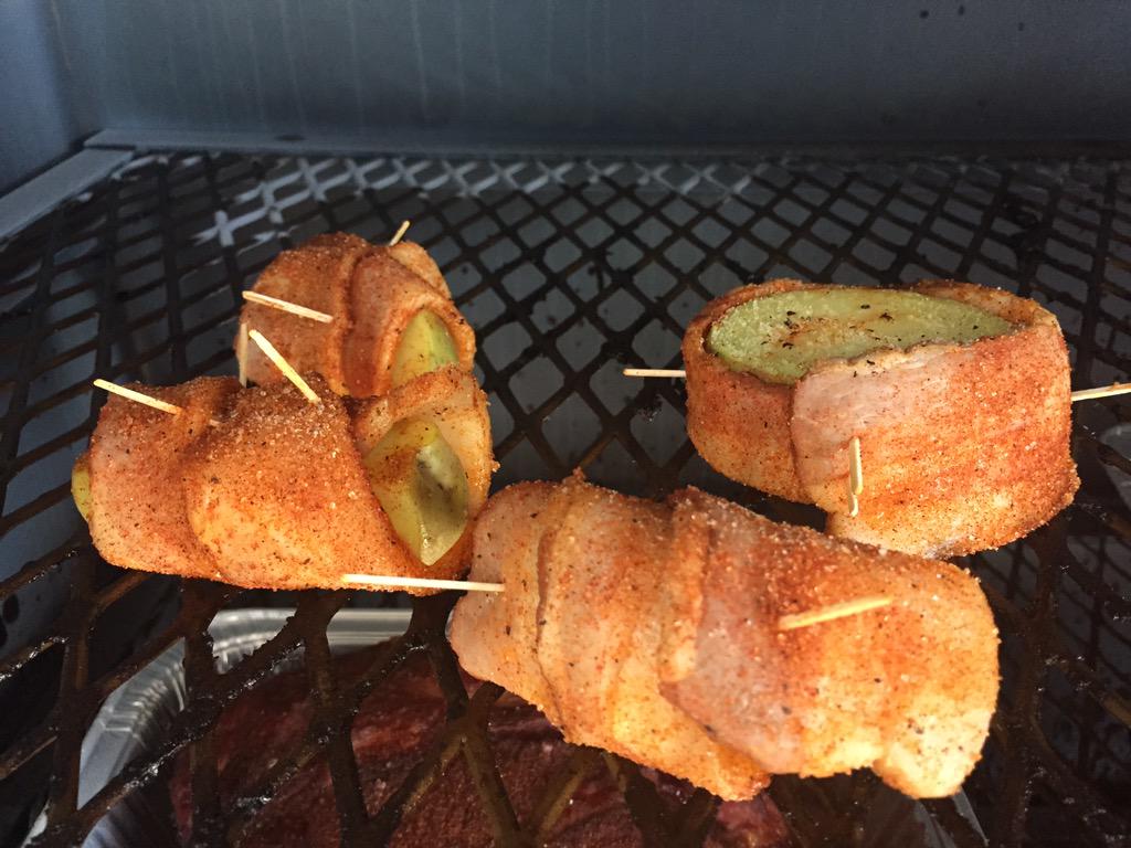 BBQBobTrudnak's tweet photo. Alpha Rub bacon wrapped potatoes. #bbq #bbqbob #alpharub @BespokeBacon http://t.co/Z3PYnB2tj6