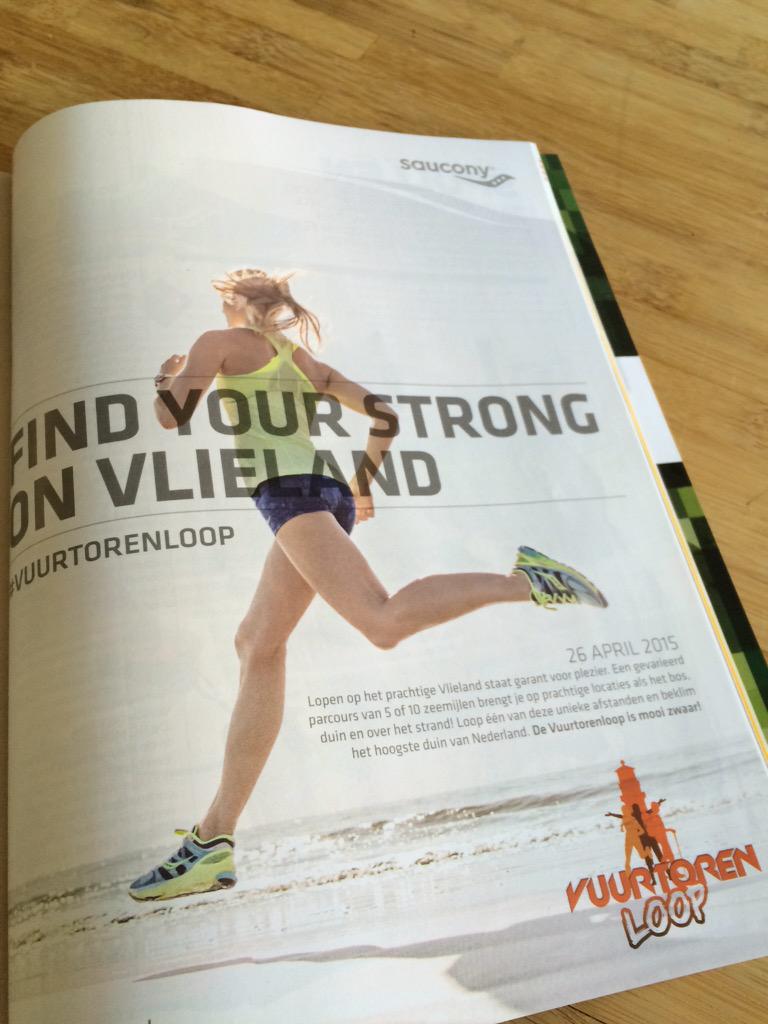 Vuurtorenloop's tweet photo. We staan in het april nummer van @runnersworldnl ! Dank aan onze partner @saucony .. 26 april @Vlieland tot dan! http://t.co/jq4qRbKLT4