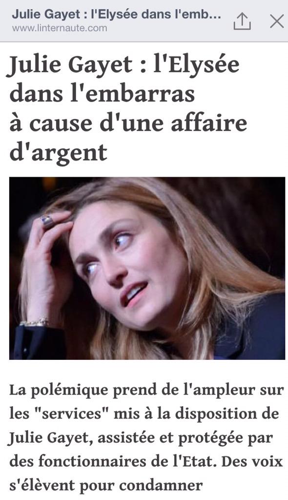 ntwolfmother's tweet photo. Julie #Gayet : l'Elysée dans l'embarras à cause d'une affaire d'argent #Hollande http://t.co/YA8dMV9w4D http://t.co/AHxJkzoXM2