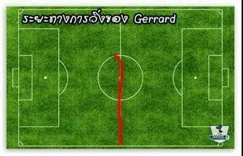 liverpoolthai's tweet photo. ระยะการวิ่งของเจอร์ราร์ด ร้องไห้หนักมากกก http://t.co/Hm0IssD9Vb
