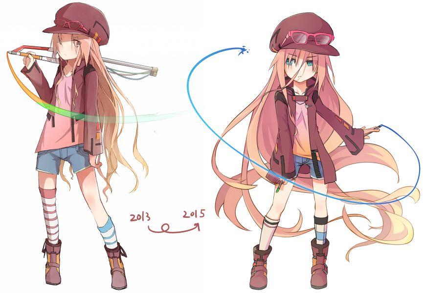 「過去のオリキャラ絵比較。大抵リメイクってあらゆる要素を大袈裟に表現し直したくなっ」|渡コキュー■5/5COMITIA_C22aのイラスト
