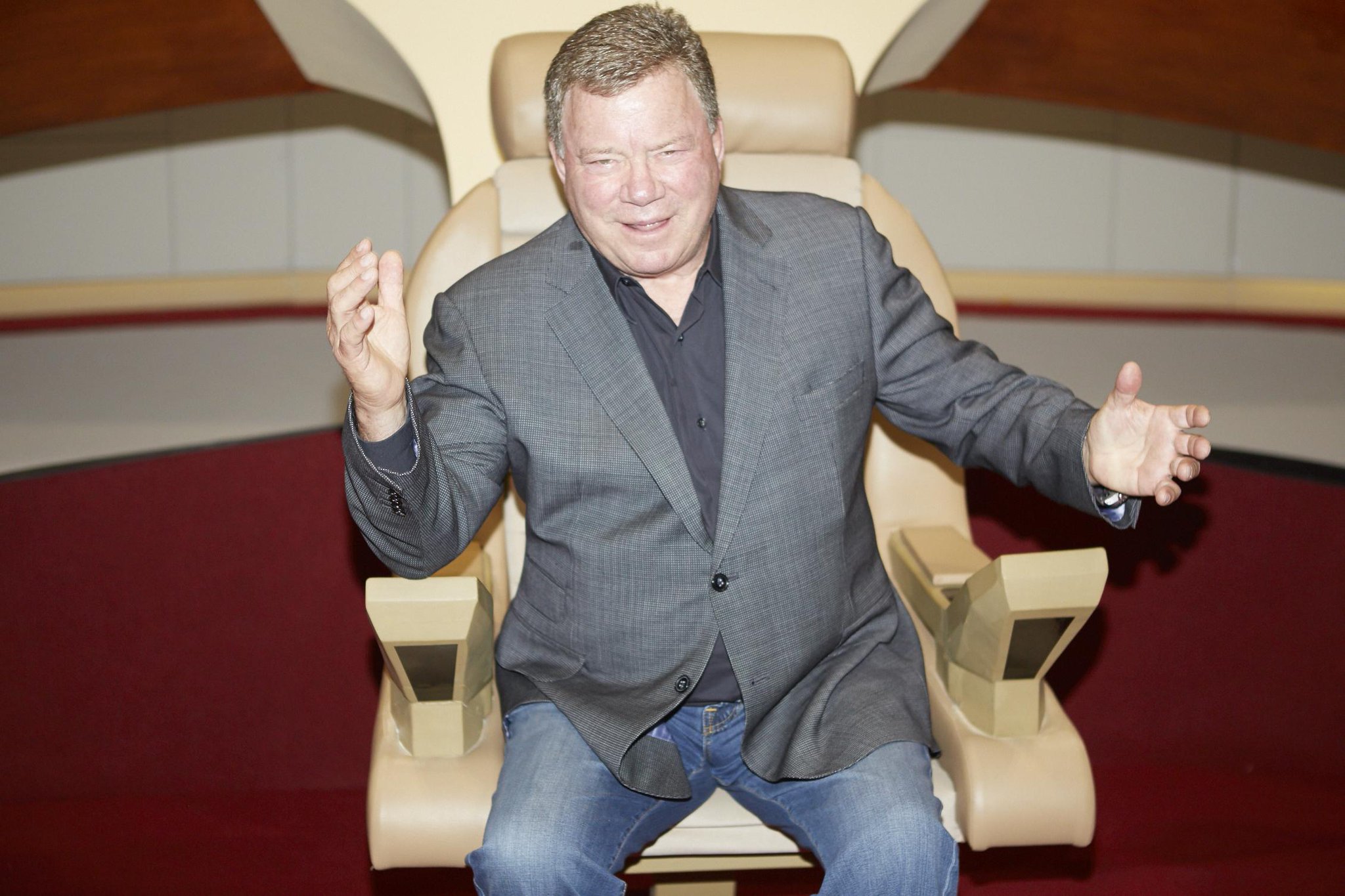 Happy Birthday to William Shatner. Here he is at sitting in the Captain\s chair when wasn\t looking 